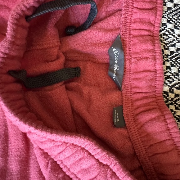 Eddie Bauer Men’s Joggers Size M – Red Fleece Sweatpants - Picture 5 of 5